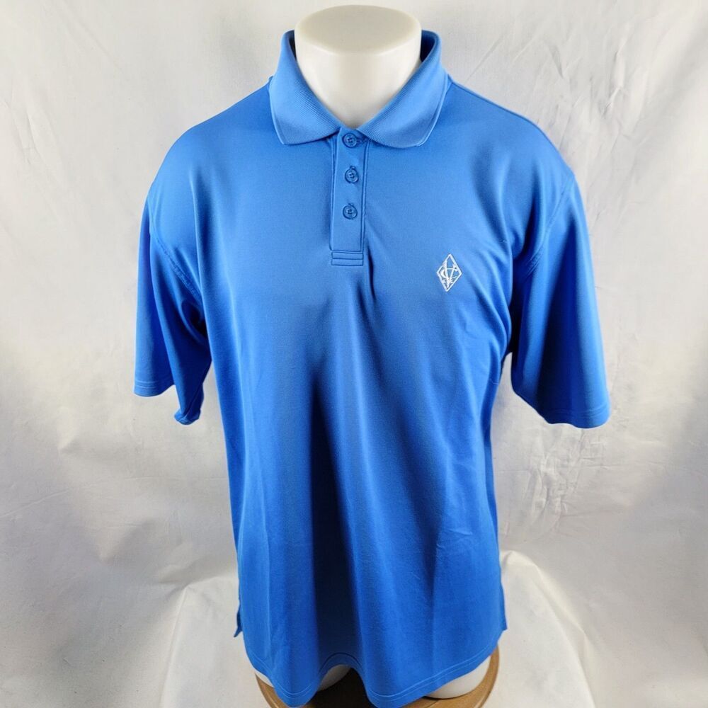 Under Armour Polo Shirt Mens Large Blue Short Sleeve Golf Performance Stretch